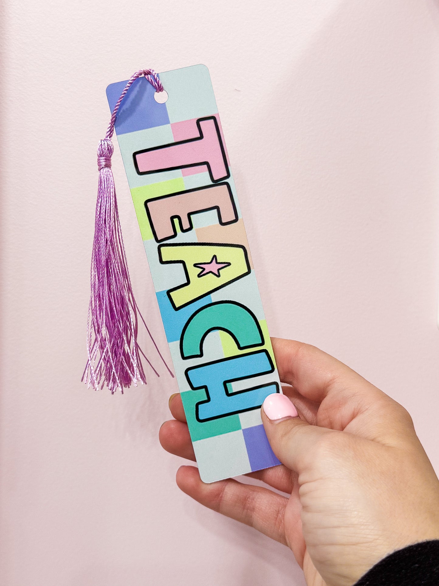 Checkered Teach Bookmark
