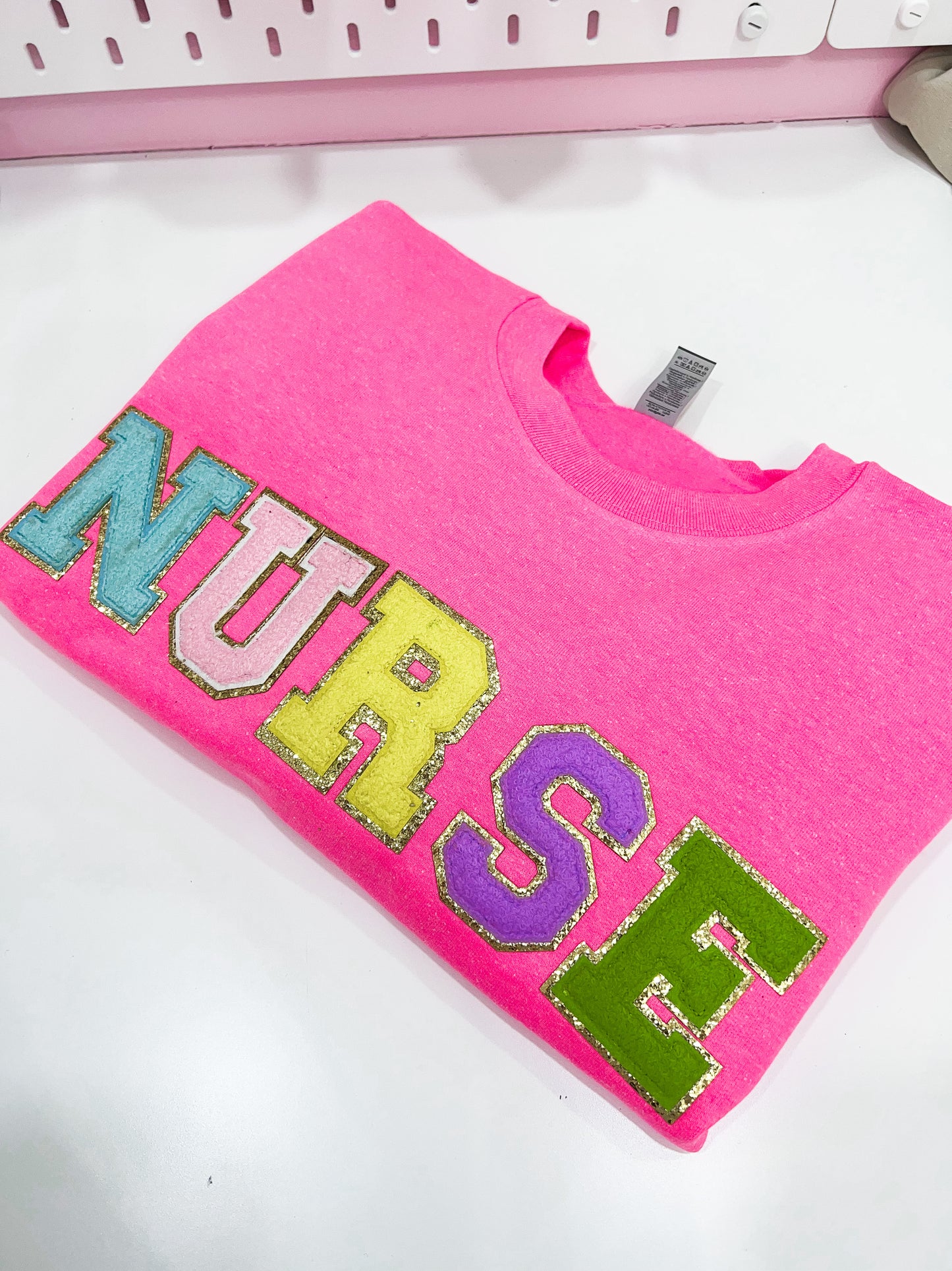 Chenille Patch Nurse Sweater