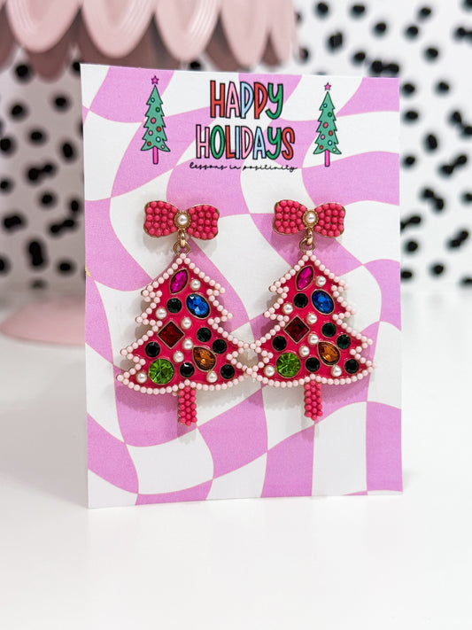 Pink, Pine and Sparkle Earring Set
