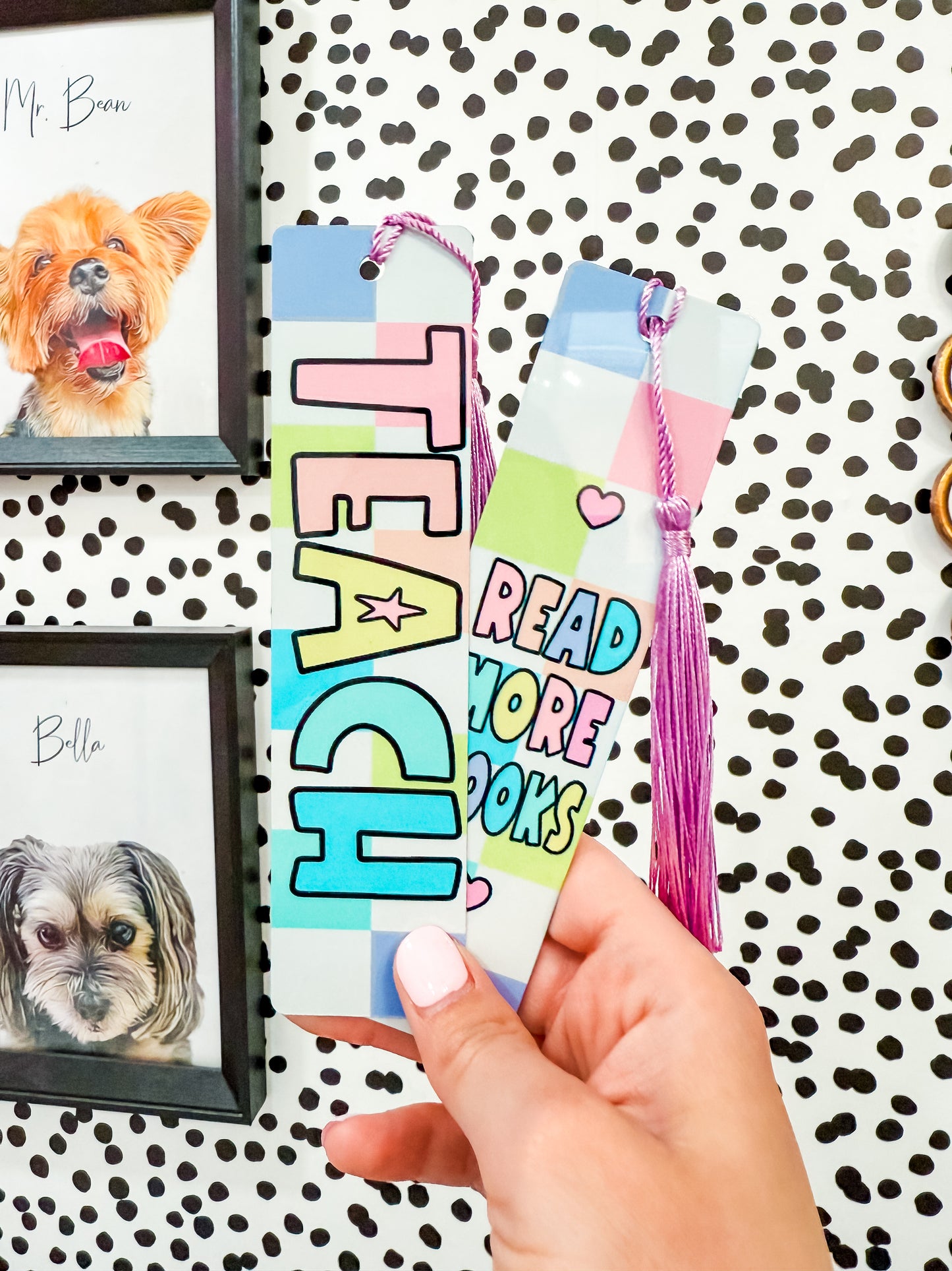 Checkered Teach Bookmark