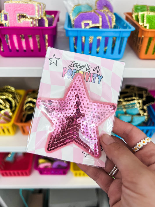 Pink Sequin Star Patch