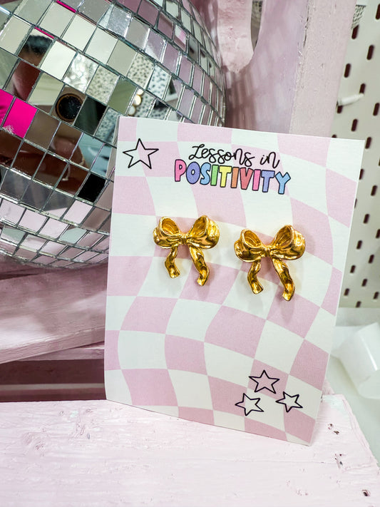 Metal Bow Tie Earrings
