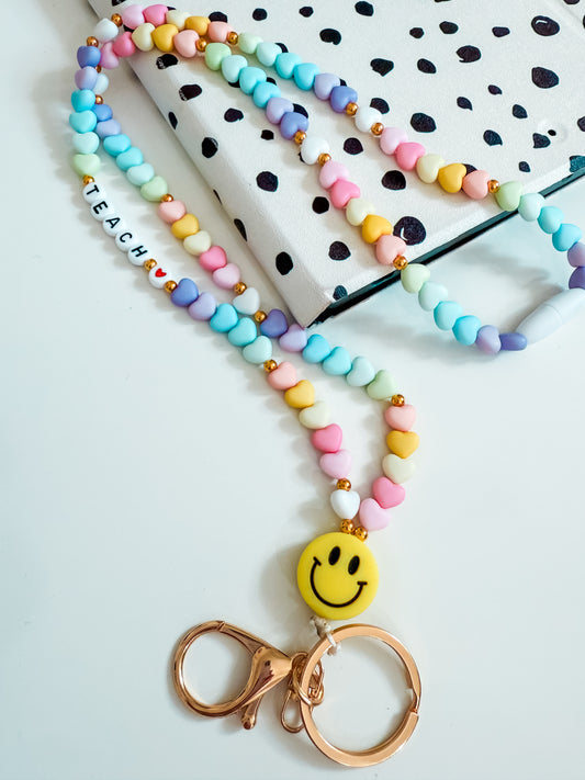 Matte I Heart Teaching Lanyard