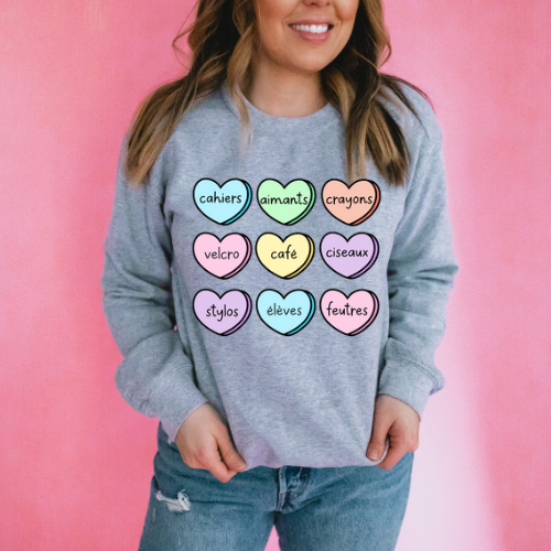 Conversation Hearts Sweater French