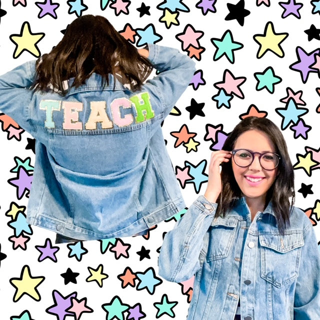 Denim Chenille Teach Jacket